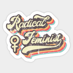 "Radical Feminist" Distressed Rainbow Retro Venus Sticker